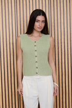 Load image into Gallery viewer, Round Neck Slvless Button Cardigan
