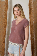 Load image into Gallery viewer, Raw Edge Henley Top
