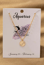Load image into Gallery viewer, Brass Zodiac Coin Pendant Necklace
