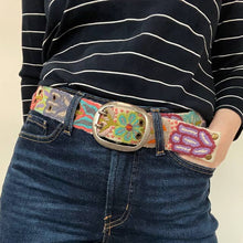 Load image into Gallery viewer, Folklorica Floral Embroidered Wool Belt, Cream
