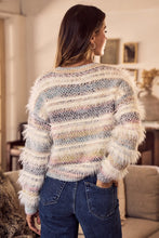 Load image into Gallery viewer, Soft Hairy Color Stripe Sweater
