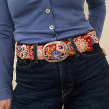Load image into Gallery viewer, Teaberry Embroidered Wool Belt

