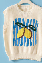 Load image into Gallery viewer, Lemon Graphic Knit Vest Citrus Print
