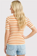 Load image into Gallery viewer, V Neck Striped Rib Sweater
