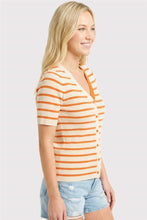 Load image into Gallery viewer, V Neck Striped Rib Sweater

