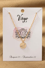 Load image into Gallery viewer, Brass Zodiac Coin Pendant Necklace
