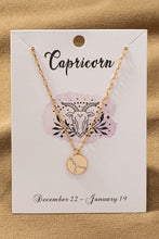 Load image into Gallery viewer, Brass Zodiac Coin Pendant Necklace
