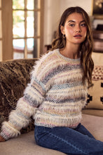 Load image into Gallery viewer, Soft Hairy Color Stripe Sweater
