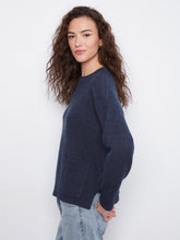 Load image into Gallery viewer, Crew Neck Crop Sweater w/Pockets
