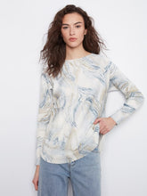 Load image into Gallery viewer, Long Sleeve Drop Shoulder Printed Boat Neck Sweater With Pockets
