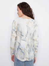 Load image into Gallery viewer, Long Sleeve Drop Shoulder Printed Boat Neck Sweater With Pockets
