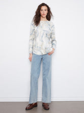 Load image into Gallery viewer, Long Sleeve Drop Shoulder Printed Boat Neck Sweater With Pockets
