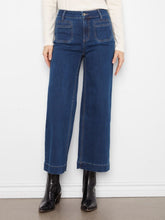 Load image into Gallery viewer, Cropped Wide Leg Stretch Denim Pant
