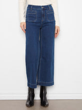 Load image into Gallery viewer, Cropped Wide Leg Stretch Denim Pant
