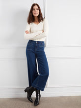 Load image into Gallery viewer, Cropped Wide Leg Stretch Denim Pant
