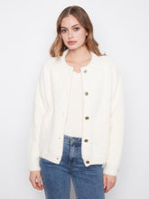 Load image into Gallery viewer, Eyelash Yarn Denim-Style Jacket
