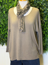 Load image into Gallery viewer, Hi-Lo Super Soft Sweater w/Contrast Scarf
