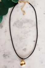Load image into Gallery viewer, Puffed Coin Leather Necklace
