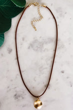 Load image into Gallery viewer, Puffed Coin Leather Necklace
