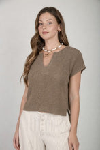 Load image into Gallery viewer, Split Neck Batwing Sweater Top
