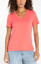 Load image into Gallery viewer, Short Sleeve V-neck Knit Tee

