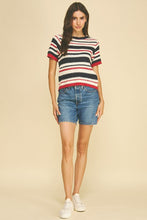 Load image into Gallery viewer, Striped Crochet Knit Top
