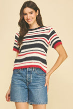 Load image into Gallery viewer, Striped Crochet Knit Top
