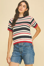 Load image into Gallery viewer, Striped Crochet Knit Top
