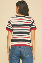 Load image into Gallery viewer, Striped Crochet Knit Top
