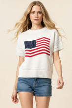 Load image into Gallery viewer, American Flag Graphic Sweater Top

