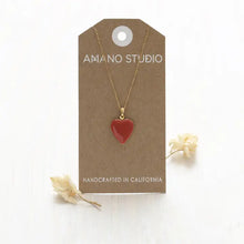 Load image into Gallery viewer, Large Enamel Heart Locket Necklace
