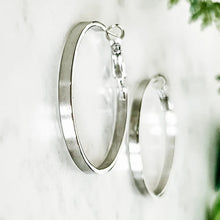 Load image into Gallery viewer, 1.5" Flat Hoop Earrings
