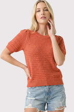 Load image into Gallery viewer, Open Weave Puff Slv Sweater
