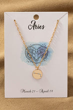 Load image into Gallery viewer, Brass Zodiac Coin Pendant Necklace
