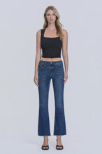 Load and play video in Gallery viewer, Mid Rise Raw Hem Kick Flare

