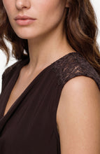 Load image into Gallery viewer, Draped Neck Slvless Knit Tpo W/ Lace
