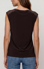 Load image into Gallery viewer, Draped Neck Slvless Knit Tpo W/ Lace
