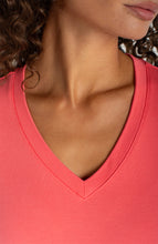 Load image into Gallery viewer, Short Sleeve V-neck Knit Tee
