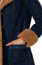 Load image into Gallery viewer, Sherpa Trimmed Notch Collar Jacket 38'
