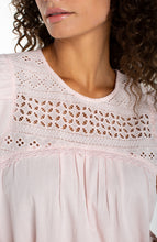 Load image into Gallery viewer, Dbl Flutter Sleeve Woven Blouse W/ Emb
