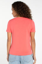 Load image into Gallery viewer, Short Sleeve V-neck Knit Tee
