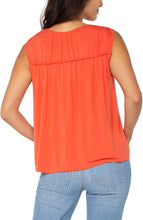 Load image into Gallery viewer, Sleeveless Shirred Detail Knit Top 25" Hps
