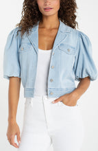 Load image into Gallery viewer, Puff Slv Cropped Trucker Jacket

