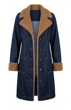 Load image into Gallery viewer, Sherpa Trimmed Notch Collar Jacket 38'

